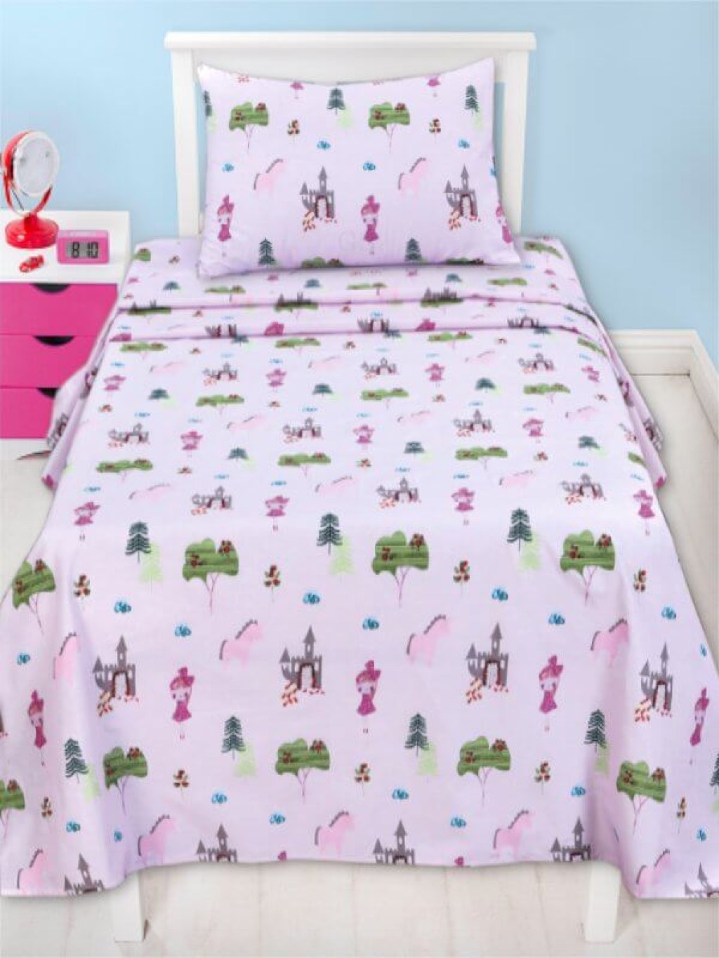 Παιδικά Σεντόνια Σετ Λιλά 100% Βαμβακερά Πριγκίπισσα Γαρύφαλλο 160x270 | Γαρύφαλλο - Λευκά Είδη